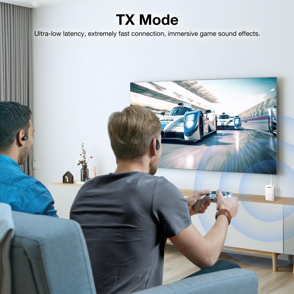 Bluetooth 5.3 Adapter Transmitter/Receiver 2-in-1 Mini Wireless with 3.5mm Au...