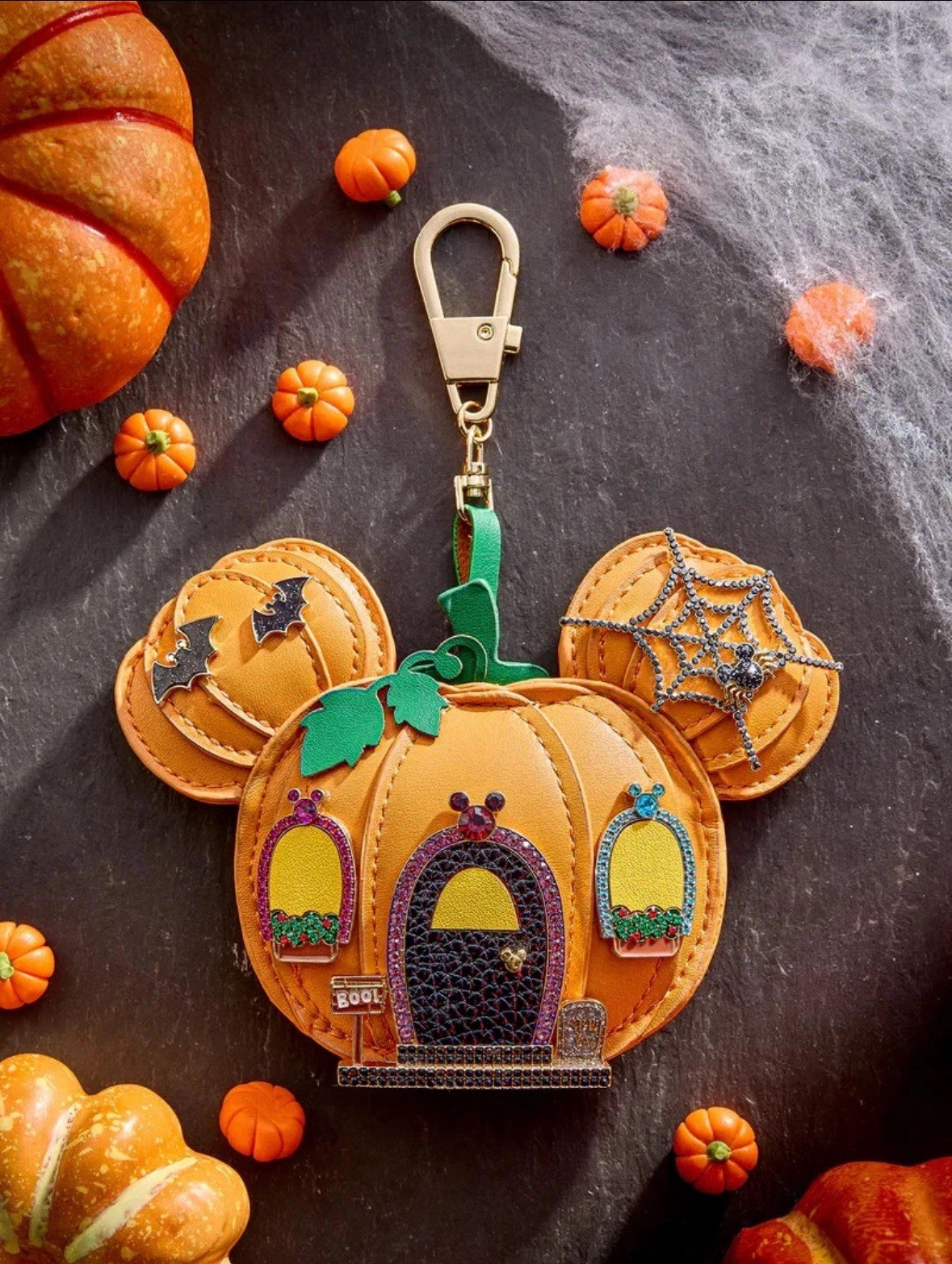Baublebar Disney Mickey Haunted Pumpkin Puff Bag Charm IN HAND READY TO SHIP