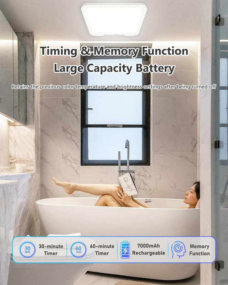 Rechargeable Motion Sensor Ceiling Light with Remote, Dimmable Magnetic Mount Cl