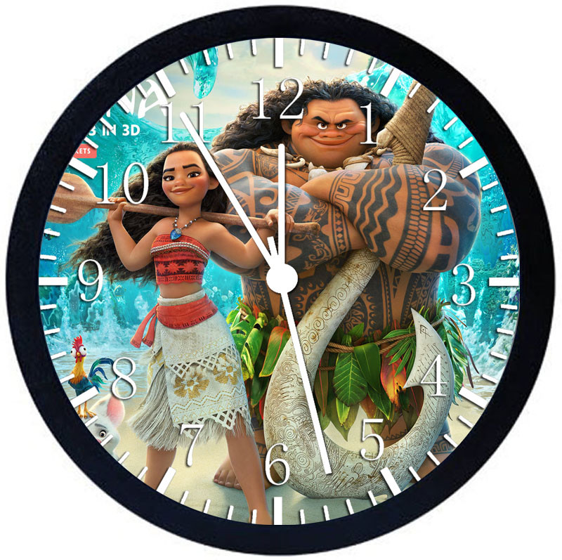 Disney Moana Black Frame Wall Clock E249