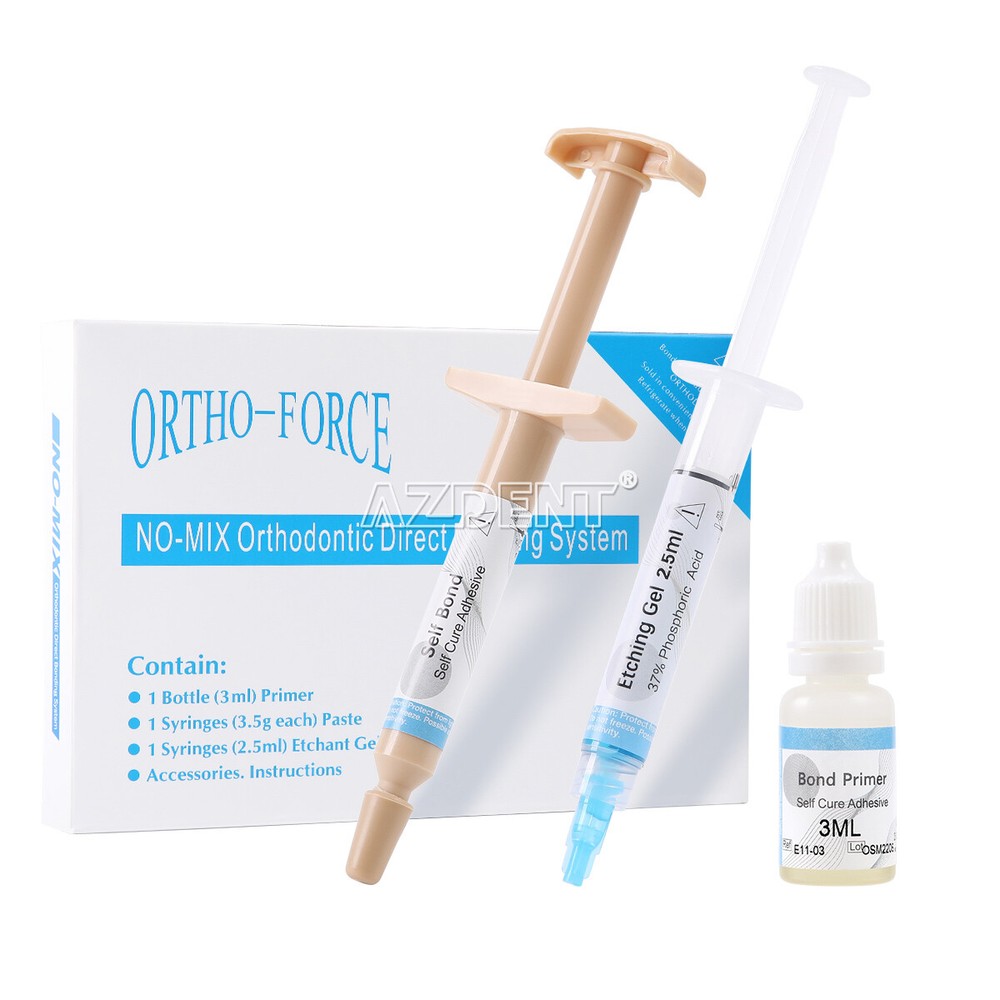 Dental Self-Cure/Light-Cure Orthodontic Adhesive Kit Primer Paste for Brackets