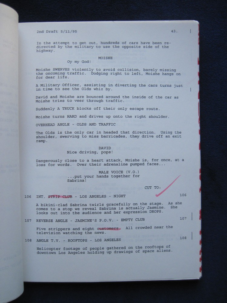 ORIGINAL SCRIPT for INDEPENDENCE DAY by DEAN DEVLIN & ROLAND EMMERICH