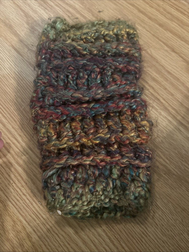 Hand Crocheted Multi Color Hand Muff Warmer Winter