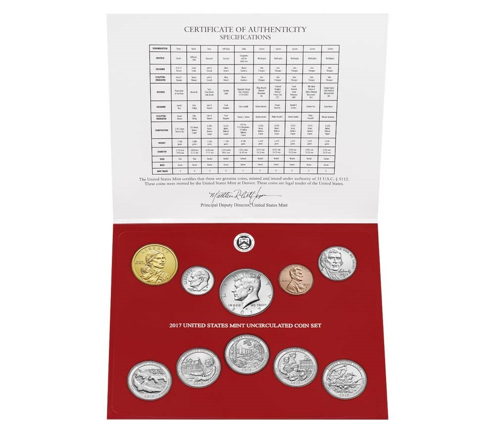 2017 P&D Uncirculated US Mint Set with first ever P MM Cent UN-OPENED MINT BOX