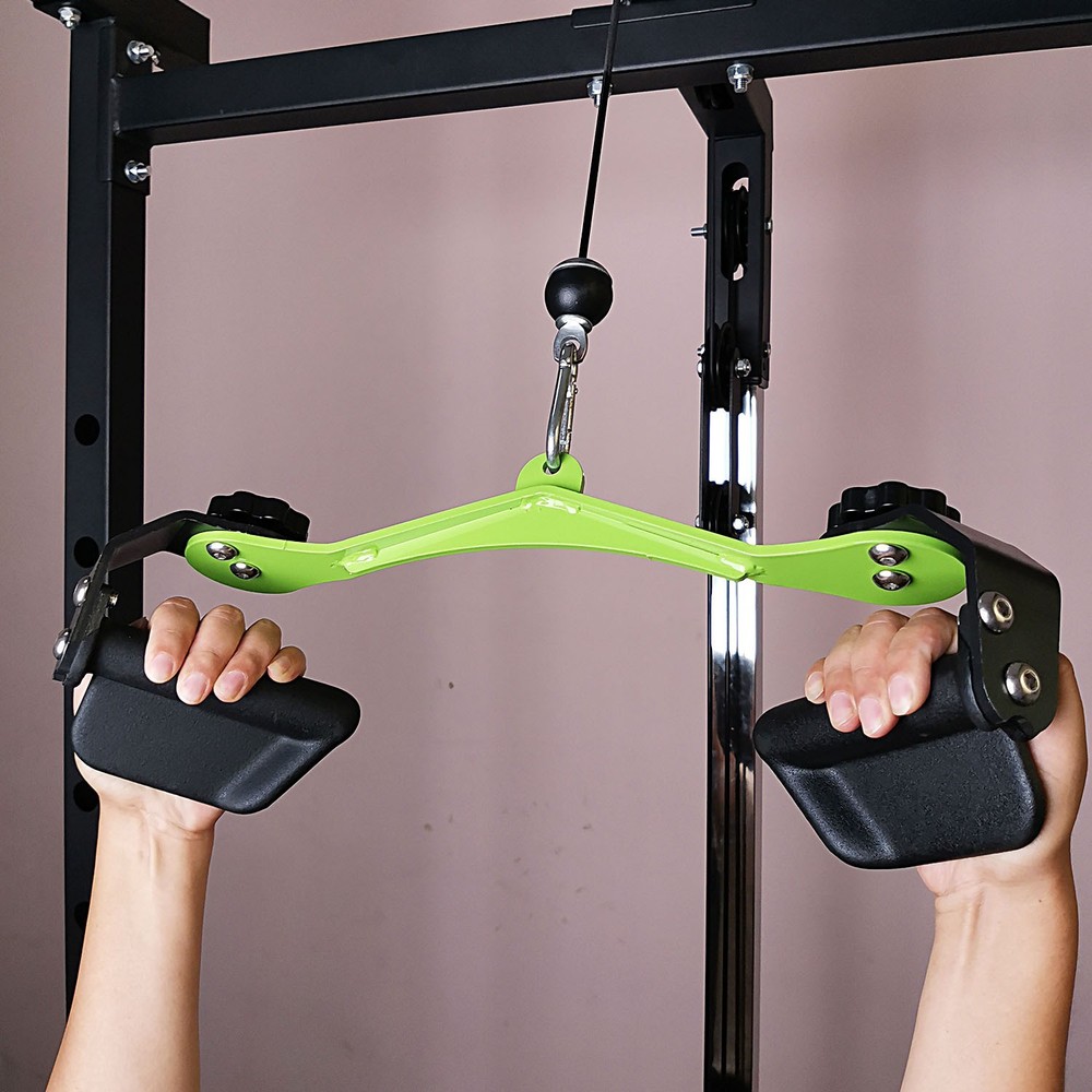 Adjustable Lat Pull Down Bar Cable Machine Attachments for Gym Wide Grip Handle
