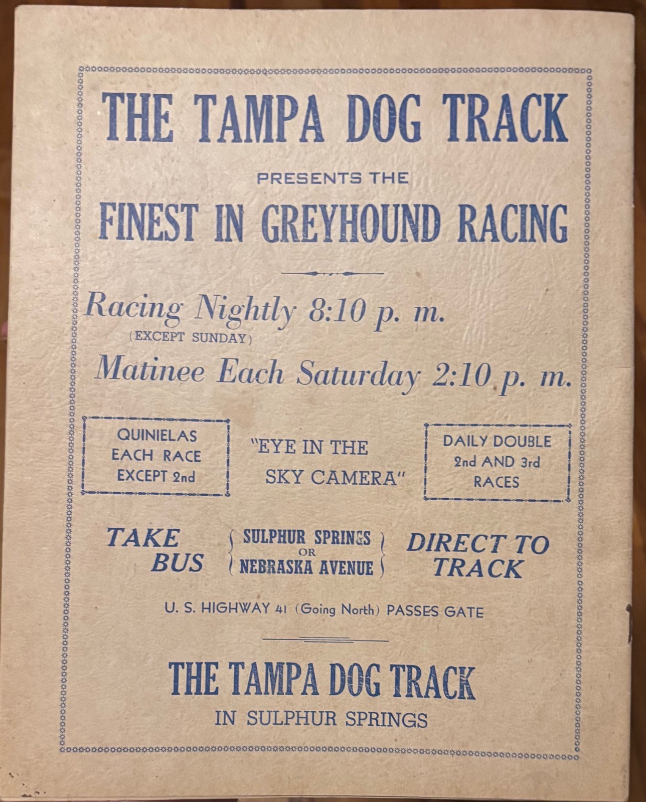 1947 Tampa Florida 2nd Annual Dixie Regatta Boat Race Souvenir Program