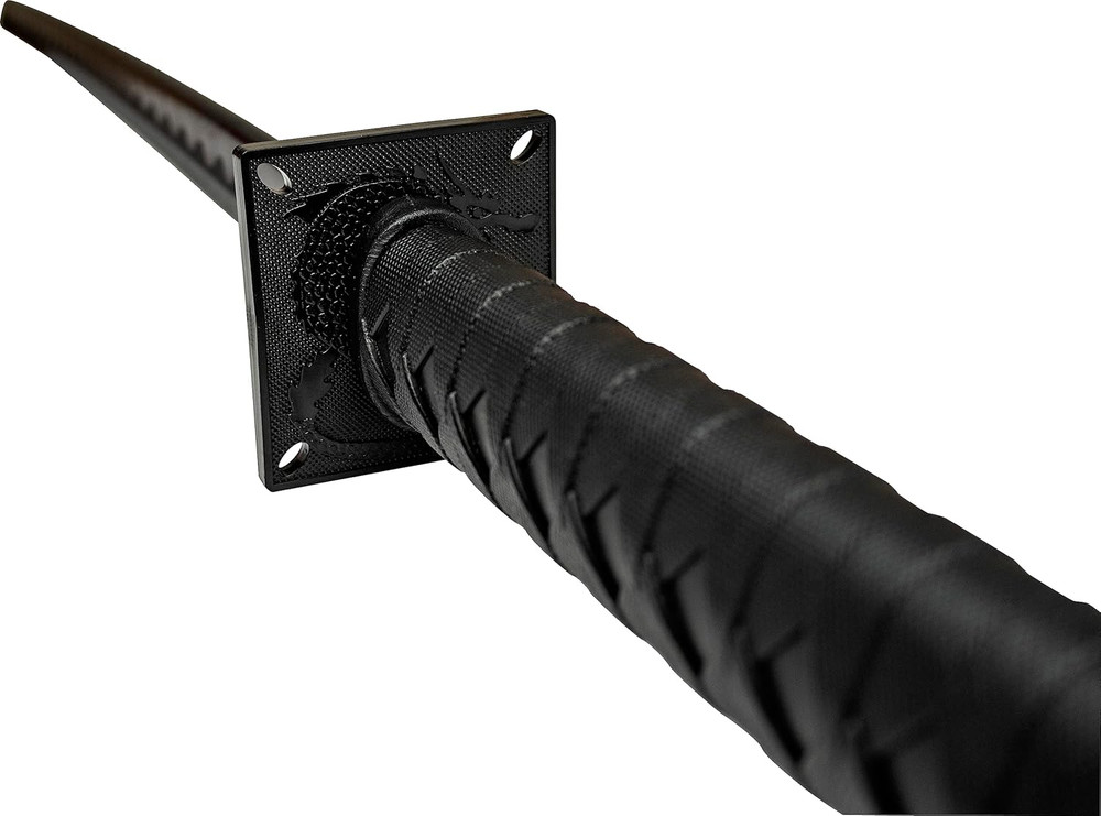 Black Polypropylene Training Sword Samurai Style Handle Sparring Practice Tool