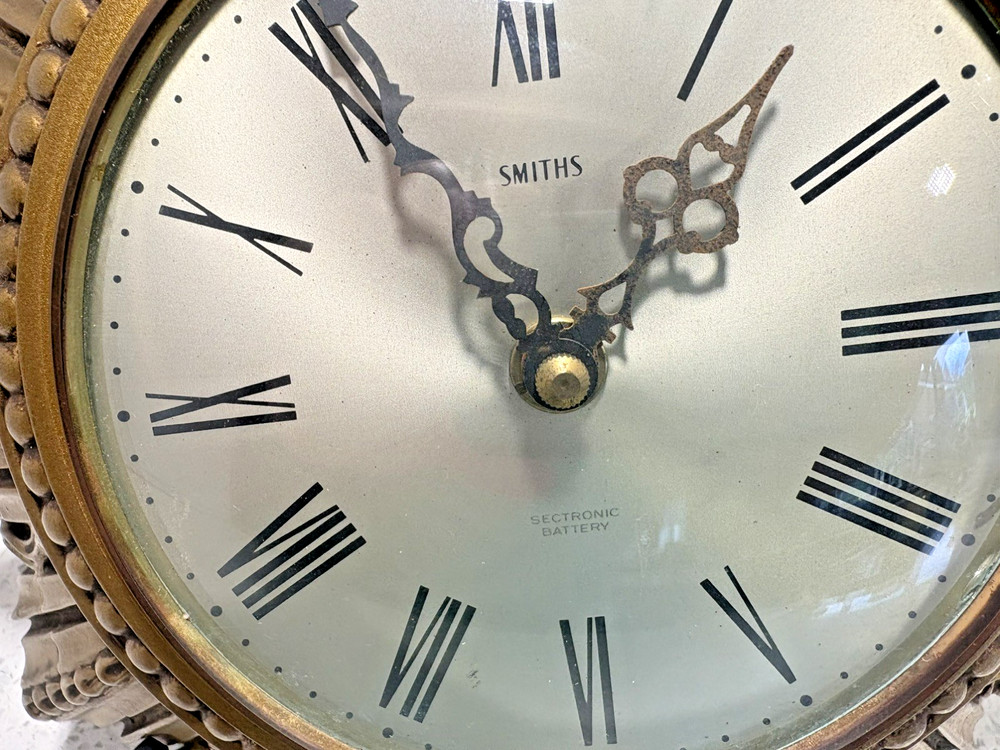 Vintage Smiths Gold Plaster Sunburst Wall Clock