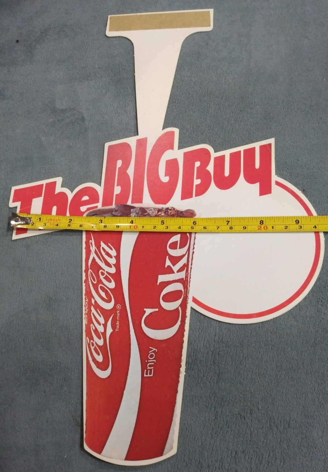 Unused plastic Coca Cola The Big Buy Dangler 24 oz. cup display