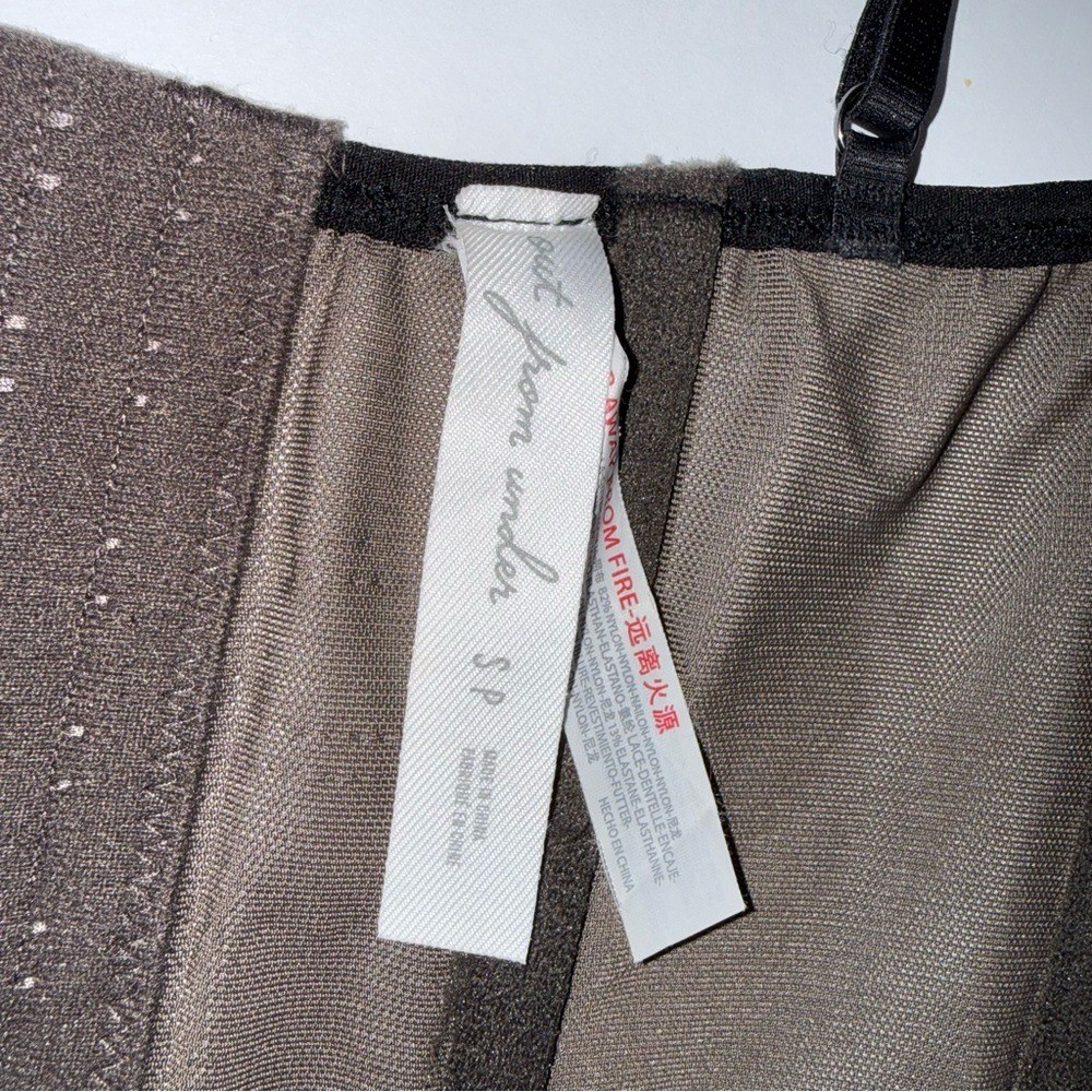 Out From Under Lace Corset Bustier Top Sheer Boned Lingerie Womens Small Black