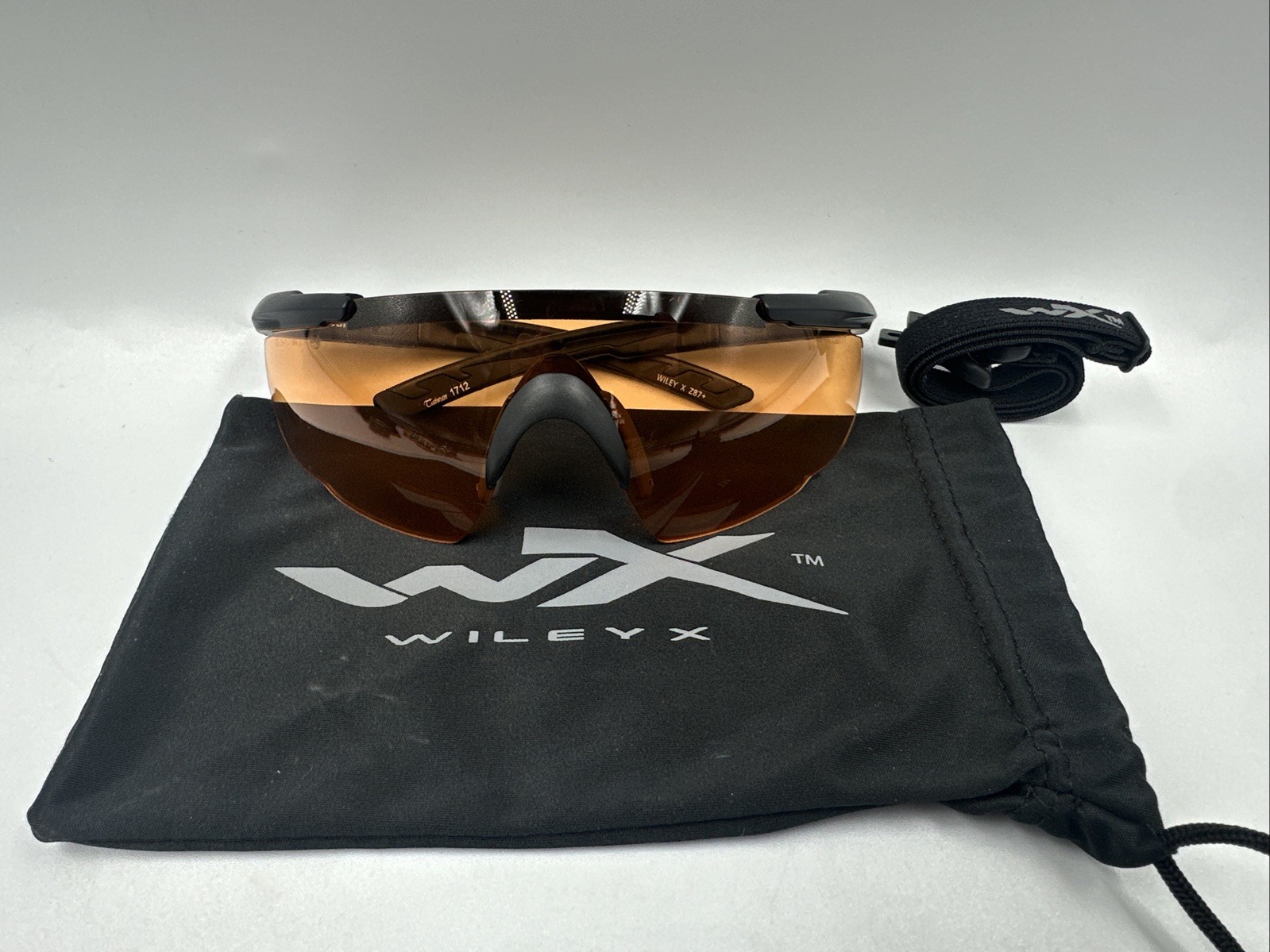 Wiley X Z87 Saber Shooting Safety Glasses Black Frame Orange Lenses w Bag, Strap