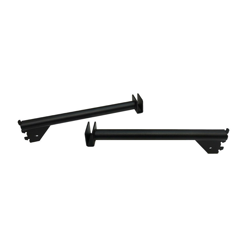 12" Shelf Support Hangrail Bracket Fixture Rack Display System Matte Black-2 PC