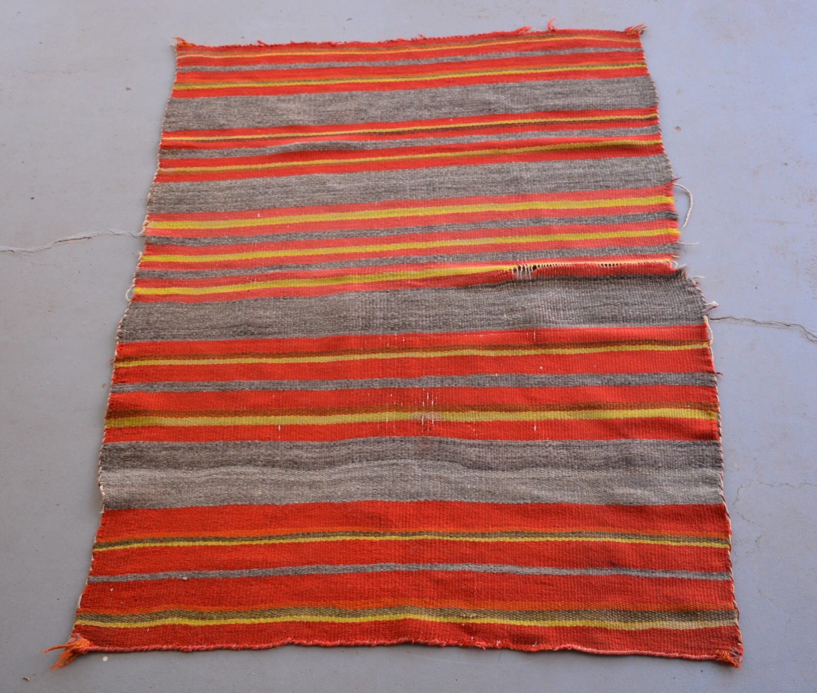 Early Navajo Child's Wearing Blanket - Circa 1890s - Stripes, Soft Wools