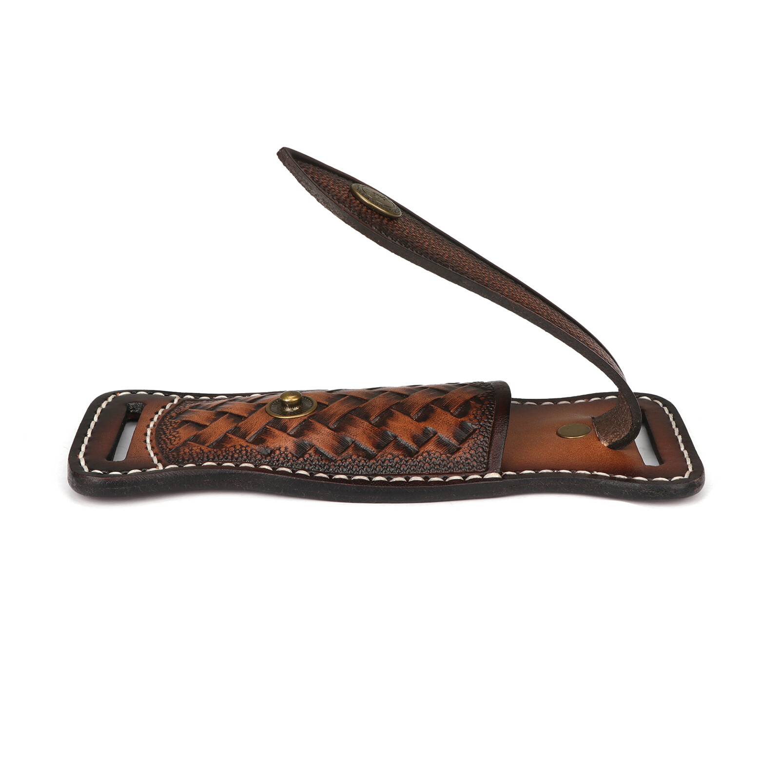 TOURBON Leather Folding Blade Knife Sheath Belt EDC Knives Cover Case Horizontal