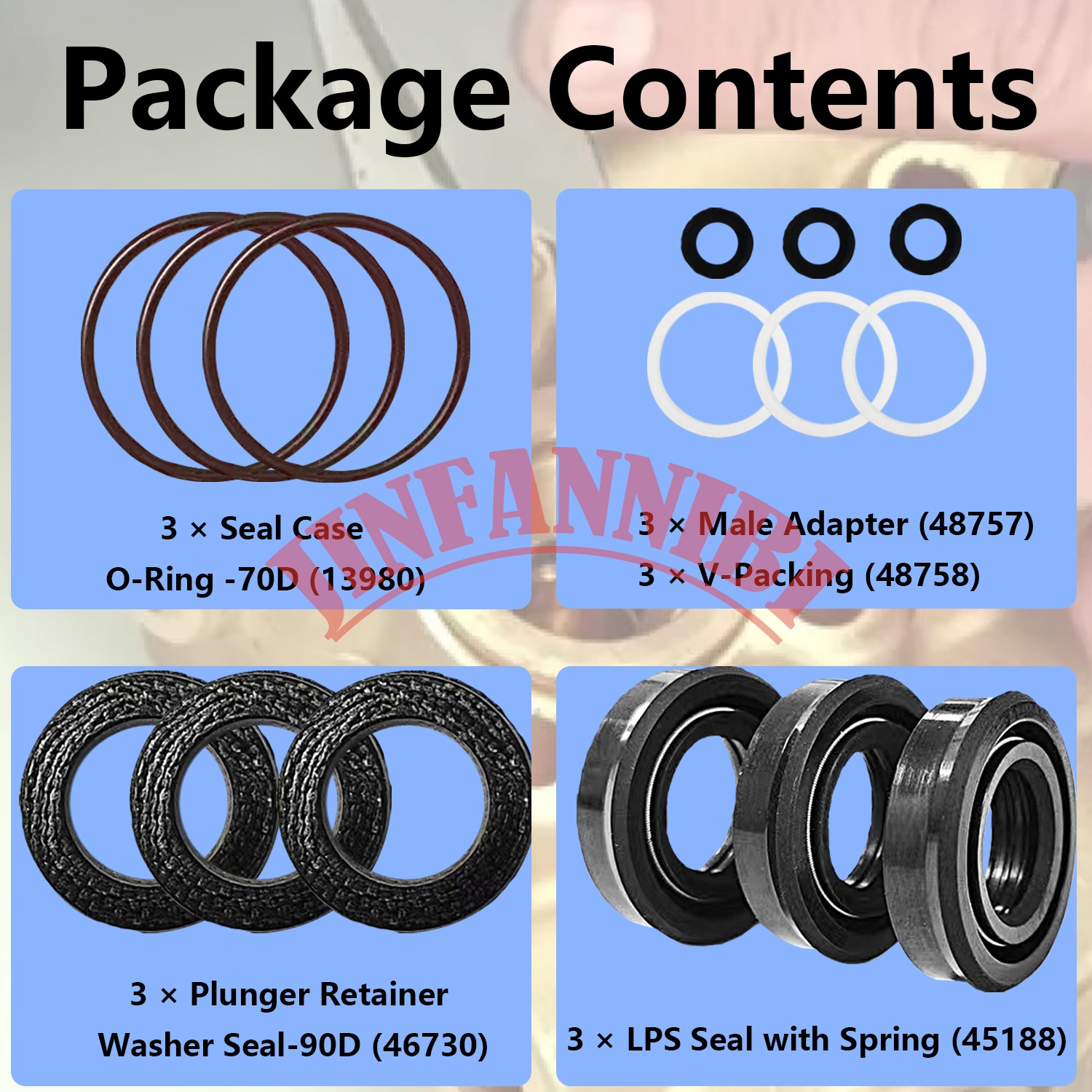 34262 Seals Rebuild Kit Fits Cat Pump 66DX 6DX Pressure Washer Pump 6DX35G1I