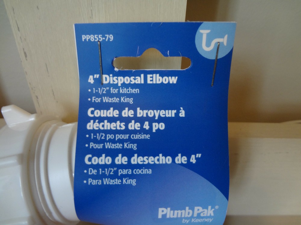 PlumbPak 4" Disposal Elbow 1-1/2" for kitchen PP855-79 (includes nut)
