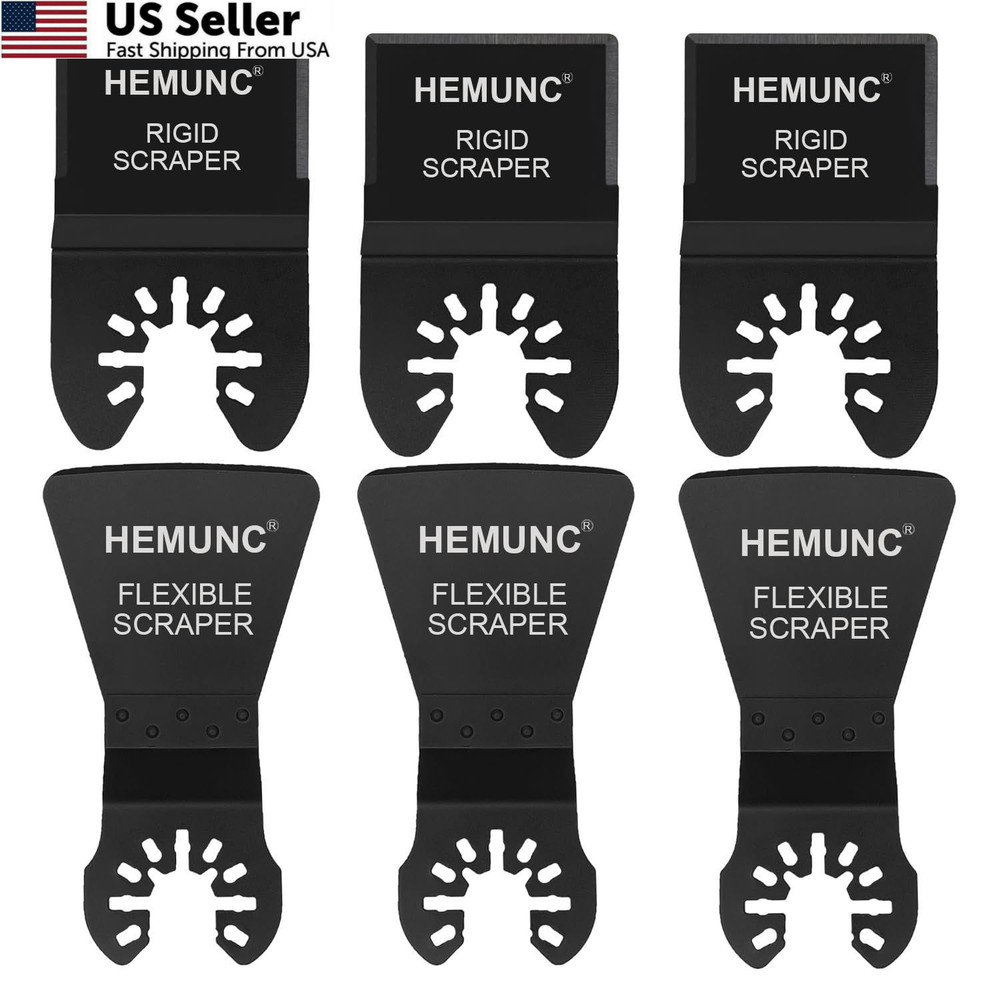 HEMUNC 6 Oscillating Tool Scraper Blades Flexible 6-Rigid & & Taper