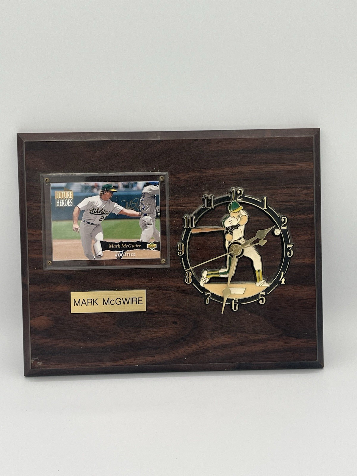 Mark McGwire vintage sports plaque and clock collectible