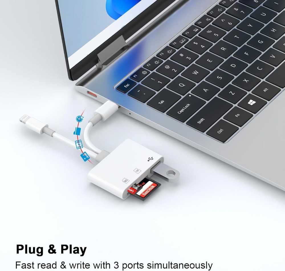 Memory Card Reader - USB C & Lightning to SD/TF/OTG for Micro SD/SDHC/MMC