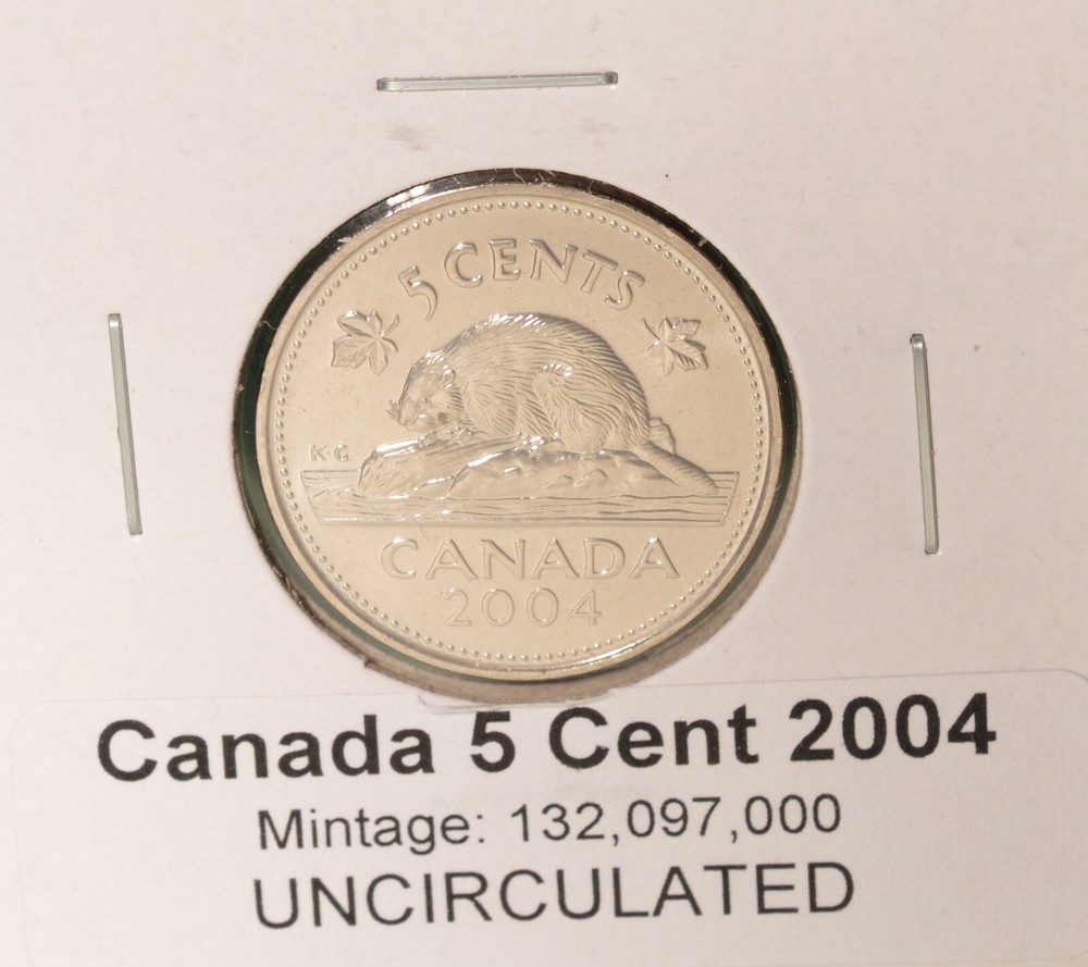 2004 Canada 5 Cent - UNCIRCULATED from Mint Roll 🇨🇦