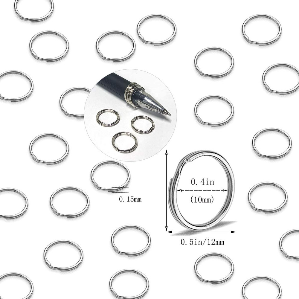 100 Pcs Split Ring, Small Key Rings Bulk Split Keychain Rings DIY Craft Metal...
