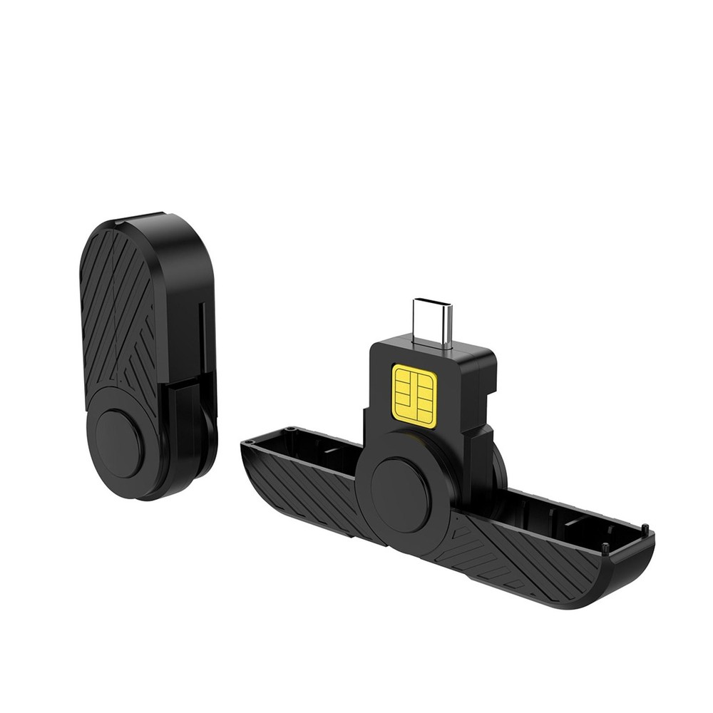Plug&Play Folding DOD Type C Common Access CAC SIM / IC Bank Smart Card Reader