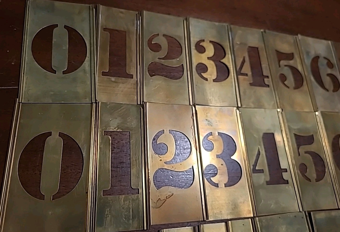 Reese's Adjustable 28 Brass Stencils 2" Kit for Numbers 0-10 Multiples + Extras