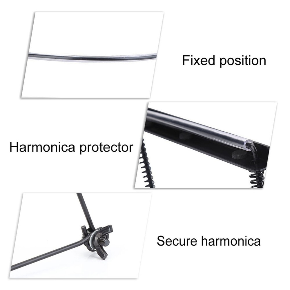 Durable Adjustable Metal 10 Holes Harmonica Neck Holder Rack Support Accessory