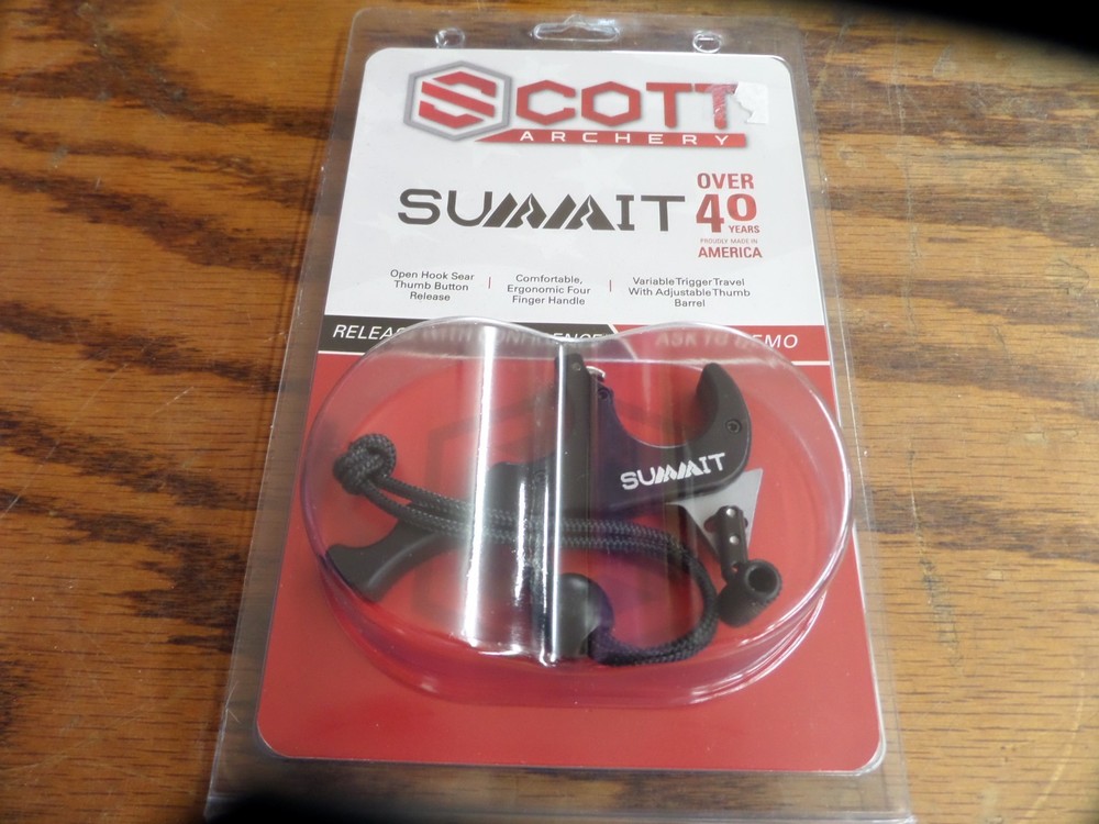 Scott Archery Release Summit Thumb Button Release 4 Finger 8009-BK #07604
