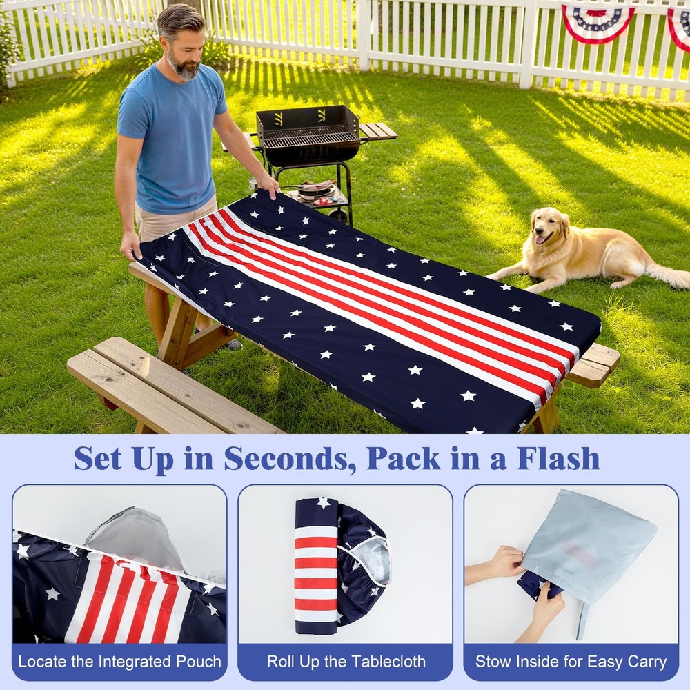 Picnic Table Cover with Bench Covers Windproof Waterproof Picnic Table Covers...