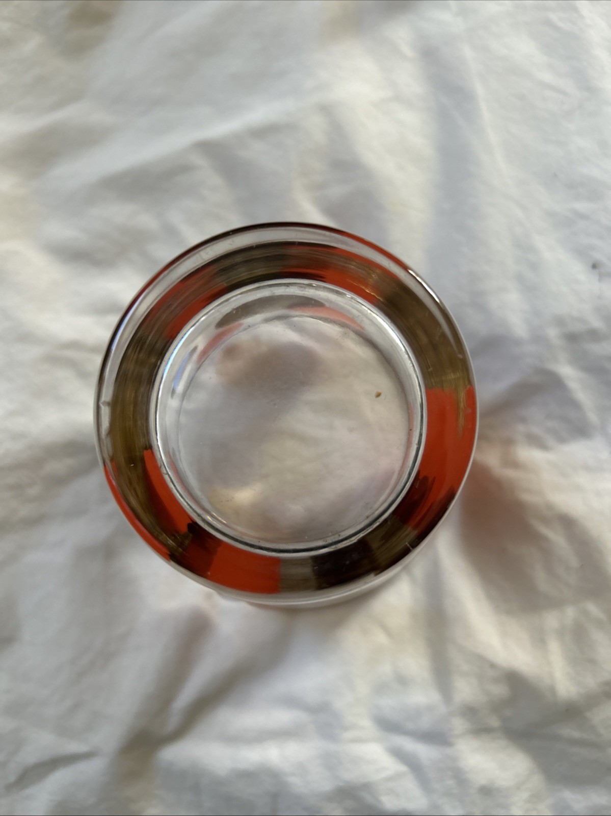 Russel Wright Whiskey Glasses MCM 22K Gold Trim Orang Vintage Barware B. Collins