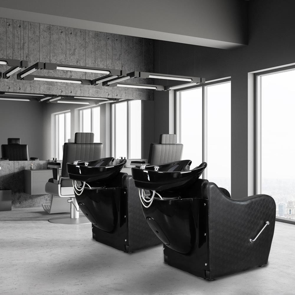 Salon,Barber Backwash Chair Unit Station, Ceramic Shampoo Bowl Washing Deep Sink