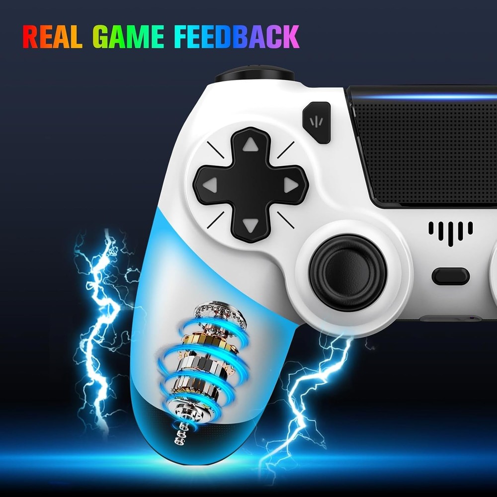 2 Pack Controllers with Charging Dock Station for PS4 Black & White