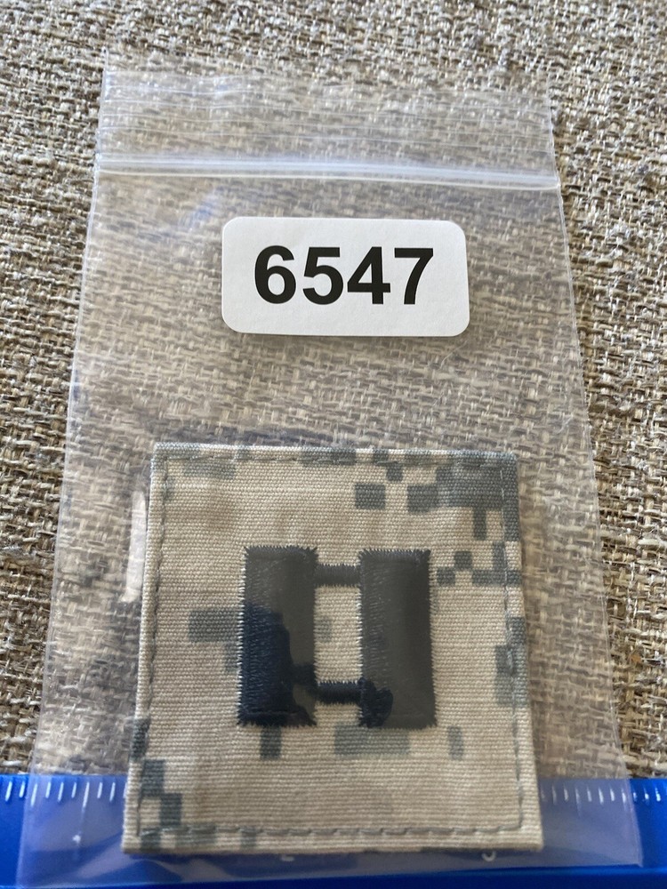 US Army Captain CPT O-3 Rank ACU Hook / Loop Pattern Military Patch INV6547