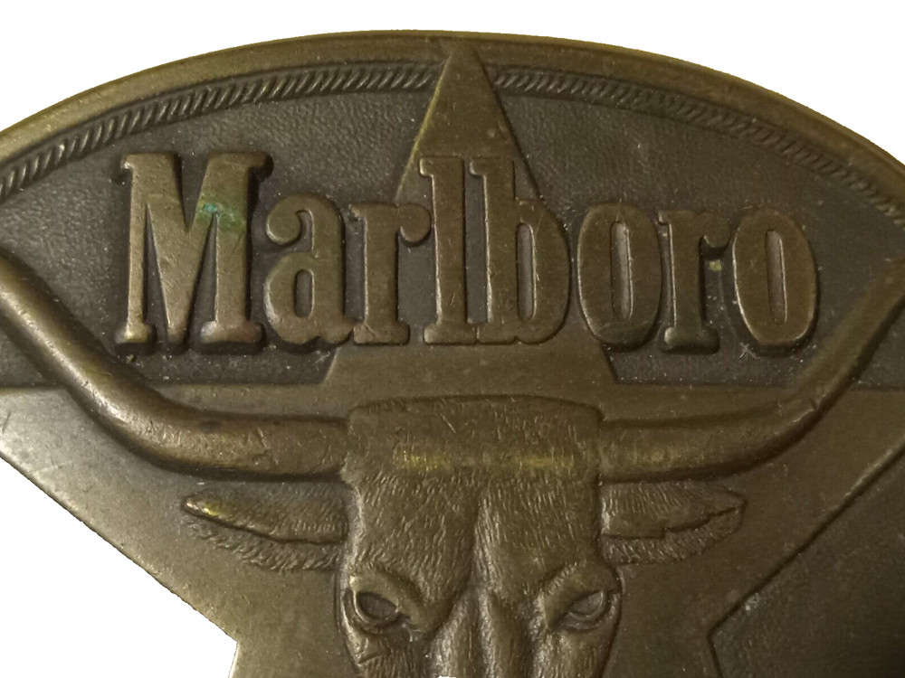 MARLBORO Solid Brass BELT BUCKLE 1987