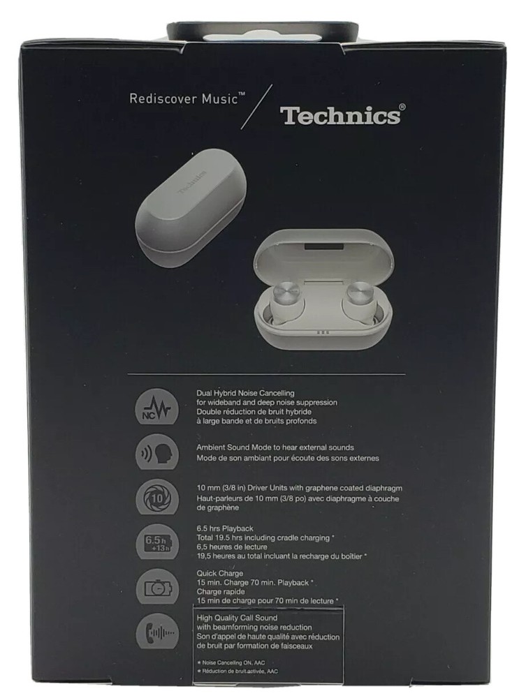 Panasonic Technics True Wireless Stereo Earbuds Earphones EAH-AZ70W, Silver