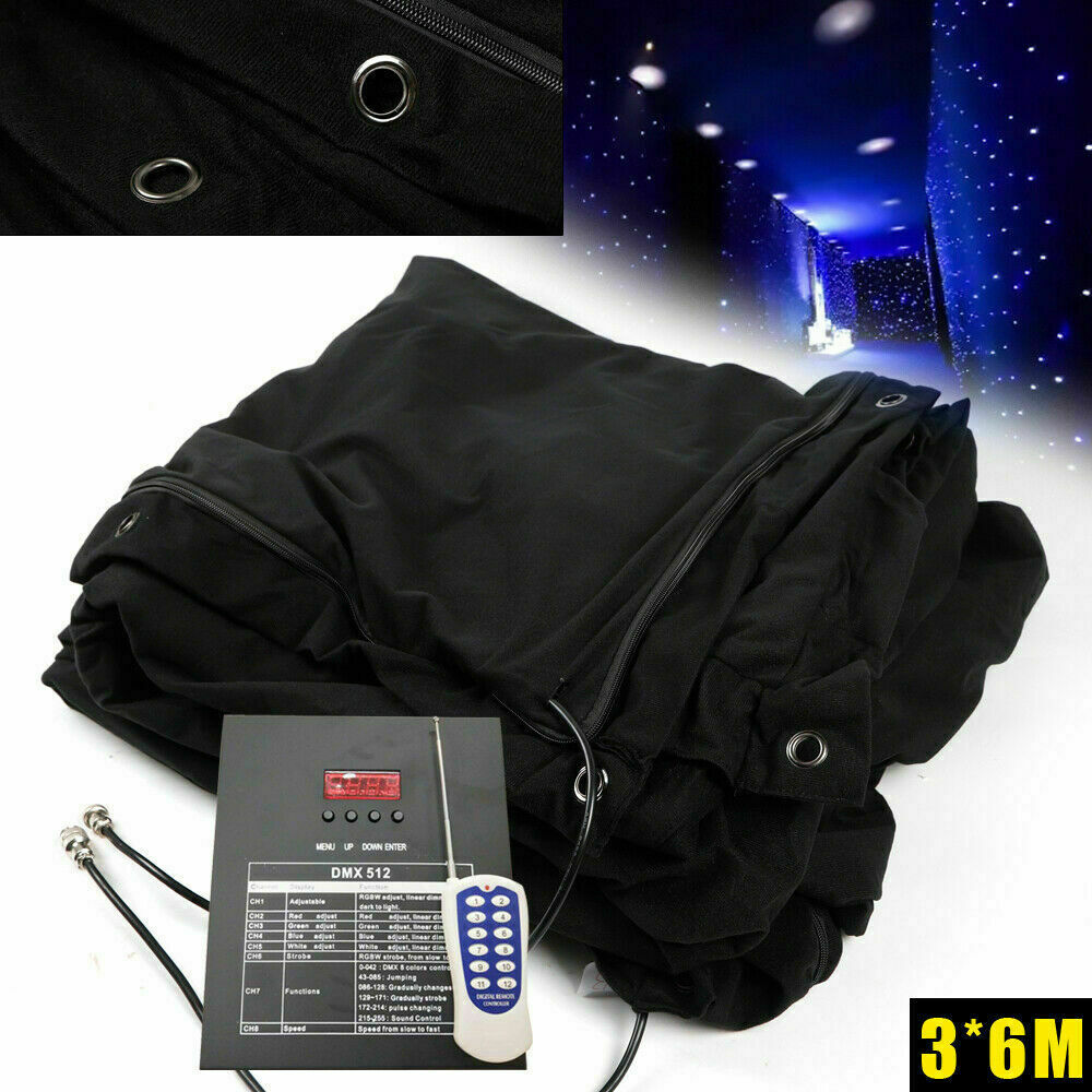 LED Star Stage Backdrop - 20x10FT LED Star Curtain Background Starry Sky DMX512