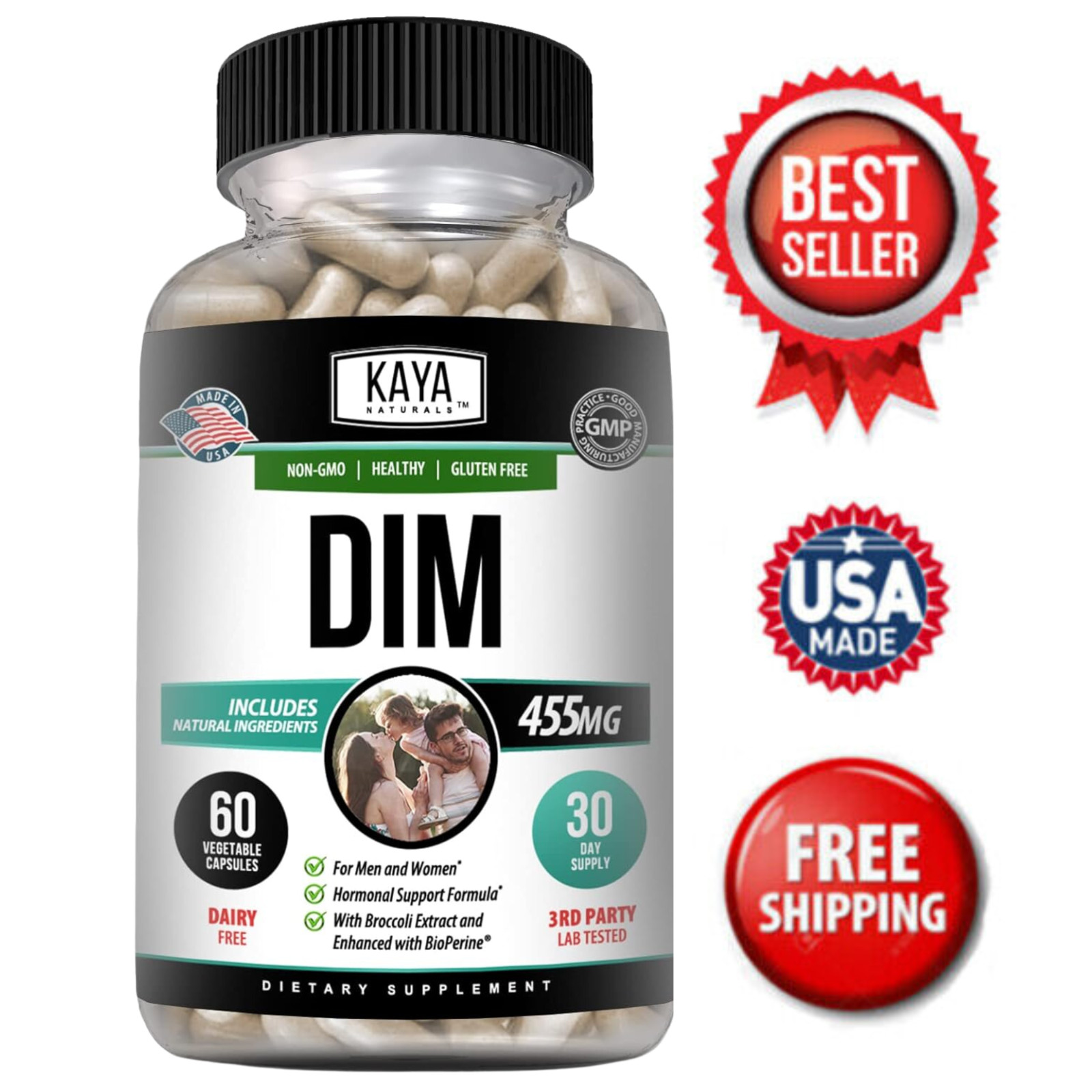 DIM Ultra Supplement 60ct, With Bioperine, Premium Hormonal Support Formula