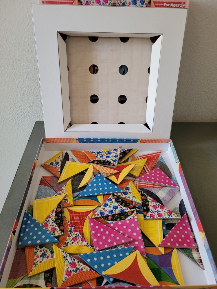 Eeboo Patchwork Design Tiles 64 Double Sided Pcs & Tray **COMPLETE
