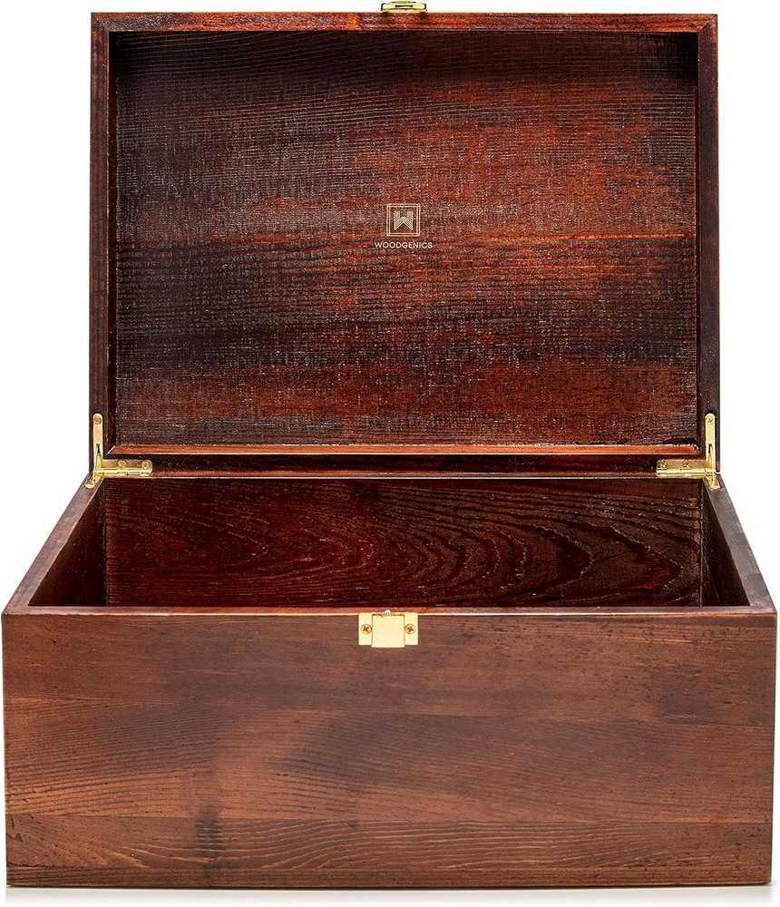 Elegant Decorative Wooden Box with Latch - Stylish Keepsake Storage Solution
