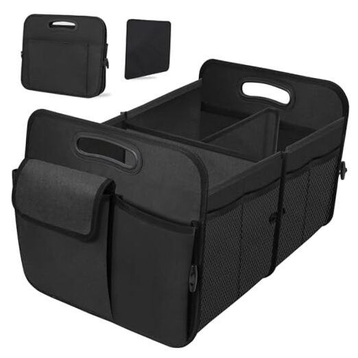 Trunk Organizer, Collapsible Waterproof Multi-Functional car Trunk Large Black