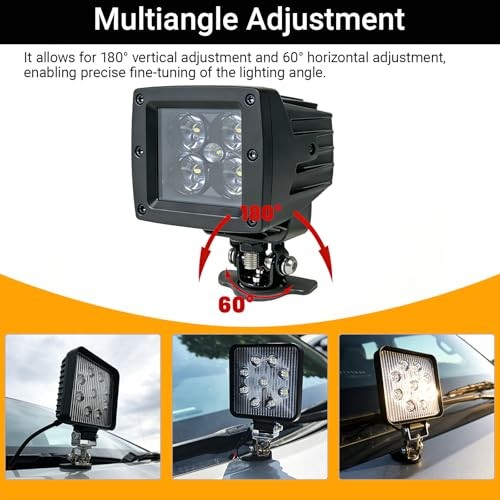 2PCS Led Hood Mounts, Adjustable Hood Led Work Light Mount Bracket, Stainless
