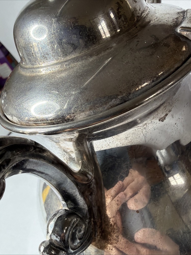 Sheridan Vintage Silver On Copper Teapot 11” Tall