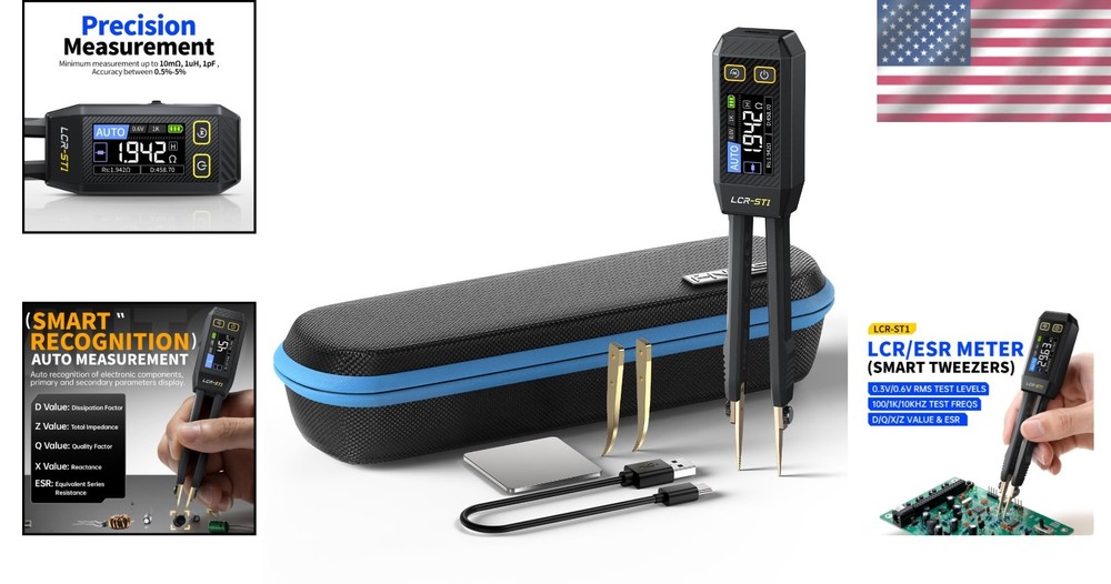 Mini Smart LCR Meter with Data Storage - Essential Tool for Electronic Testing