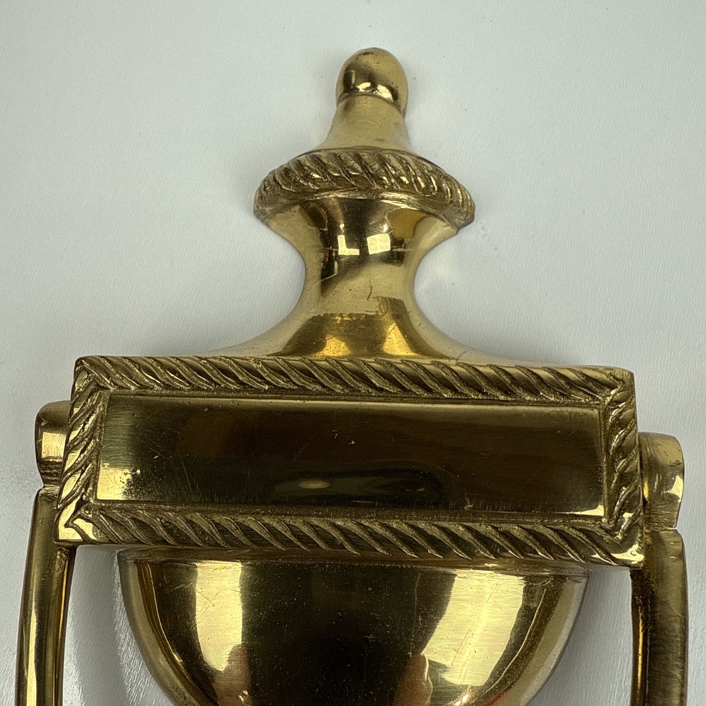 Vintage Solid Brass Door Knocker Threaded Mounting Holes Heavy