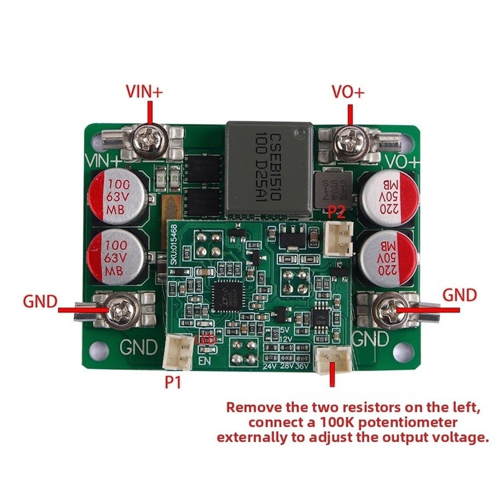Adjustable Step Down Power Module 200W 97% Efficient 12V-56V In 5V-42V Out