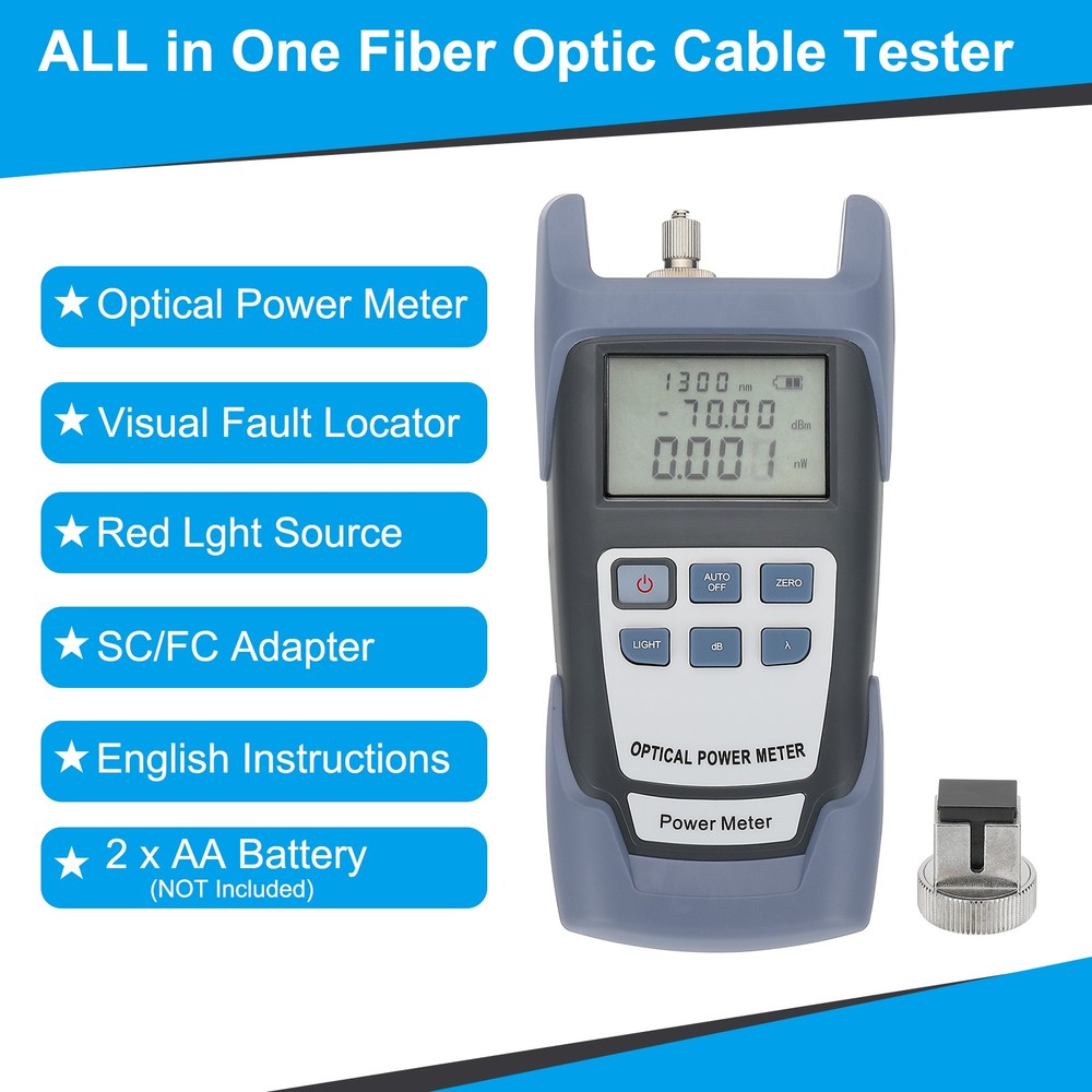 Fiber Optic Cable Tester, Visual Fault Locator Optical Power Meter