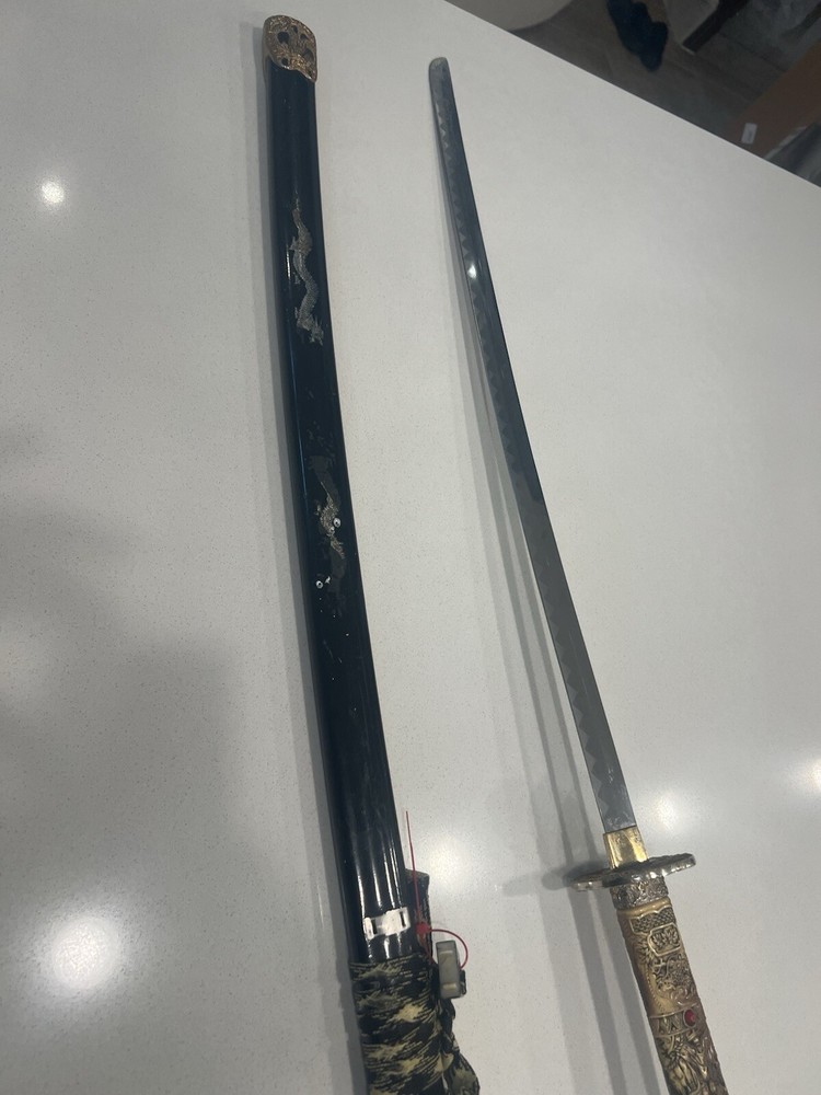 Ornate Dragon Handle Samurai Sword