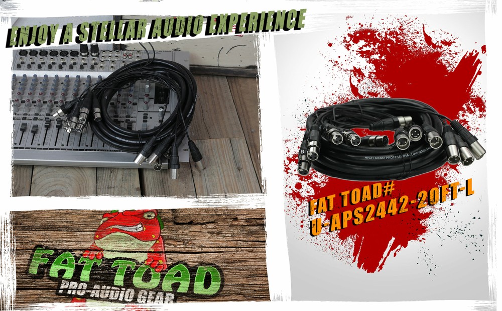 XLR Snake Cable (8 Channels) 20 FT by FAT TOAD | Patch Studio, Stage, Live Sound