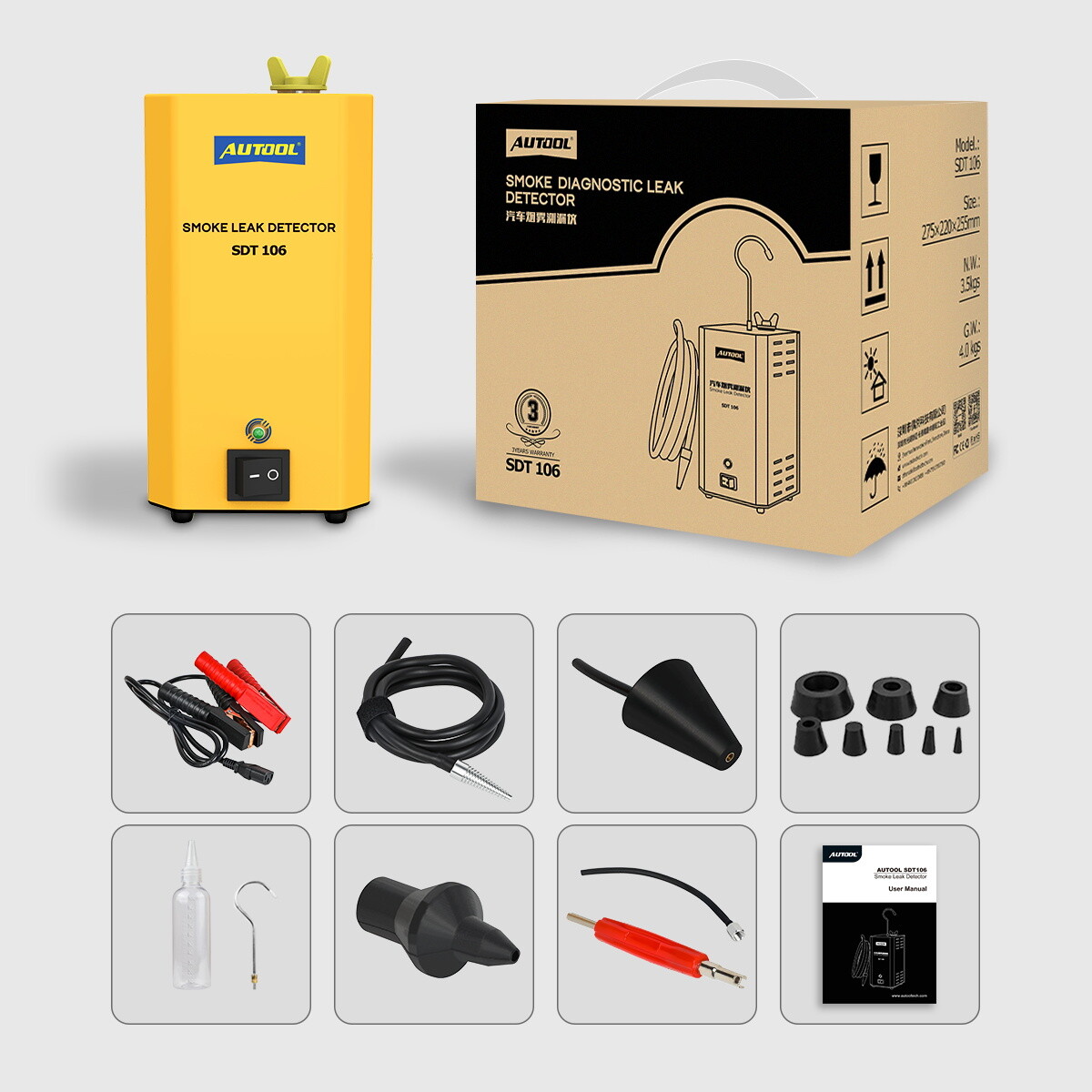 Automotive EVAP Smoke Diagnostic Machine Pipe Leak Detector Quick Analyzer Test